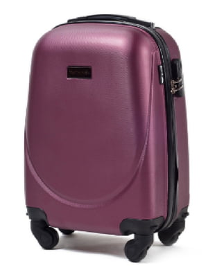 Мала пластикова валіза бордового  кольору на 4-х колесах | 6766894
