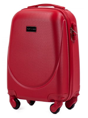 Червона дорожня пластикова валіза маленького розміру на 4-х колесах (28 л) | 6766896