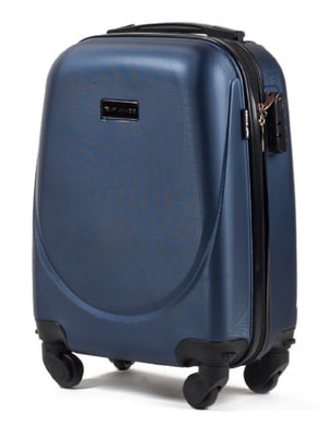 Дорожня темно-синя валіза маленького розміру на 4-х колесах (28 л) | 6766897