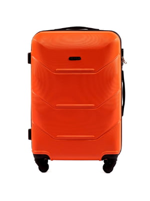 Середня помаранчева дорожня пластикова валіза на 4-х колесах (62 л) | 6766989