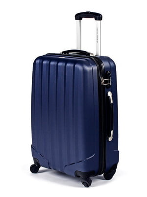 Середня пластикова валіза синього кольору | 6767006