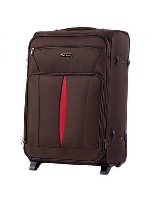 Тканинна валіза середнього розміру коричневого кольору на 2-х колесах | 6767036