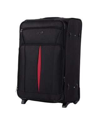 Велика тканинна валіза чорного кольору на 2-х колесах | 6767051