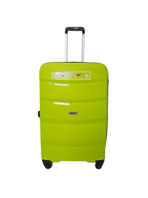 Велика пластикова валіза кольору лайм | 6767089
