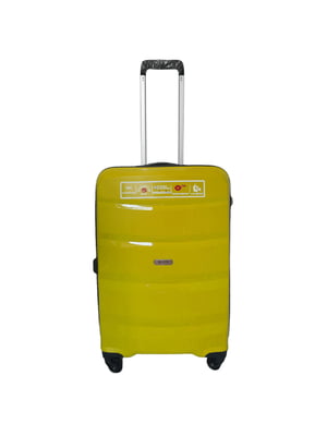 Середня пластикова валіза жовтого кольору | 6767096