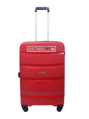 Середня пластикова валіза червоного кольору | 6767097