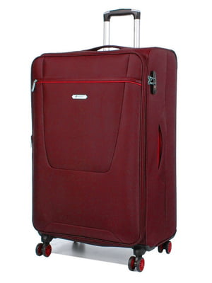 Середня текстильна валіза бордового кольору | 6767118