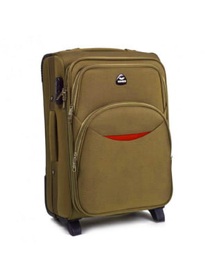 Мала тканинна валіза світло-коричневого кольору на 2-х колесах | 6767138