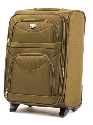 Мала тканинна валіза світло-коричневого кольору на 2-х колесах | 6767140