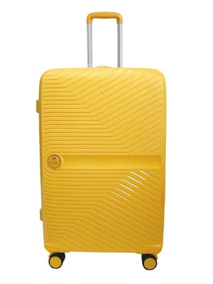 Велика пластикова валіза жовтого кольору | 6767165