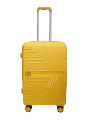 Середня пластикова валіза жовтого кольору | 6767172