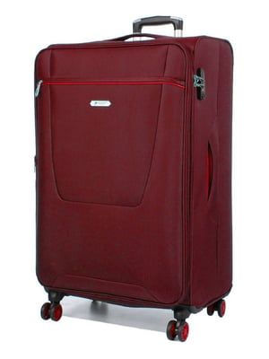 Велика текстильна валіза бордового кольору | 6767174