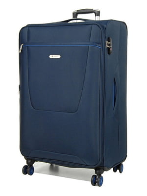 Велика текстильна валіза синього кольору | 6767175