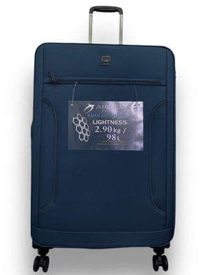 Велика текстильна валіза синього кольору | 6767179