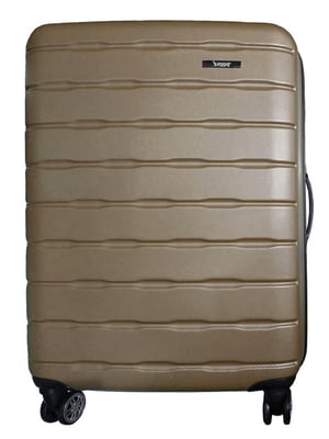 Середня пластикова валіза коричневого кольору | 6767202