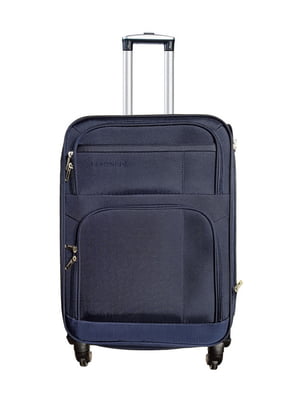 Середня текстильна валіза синього кольору | 6767210