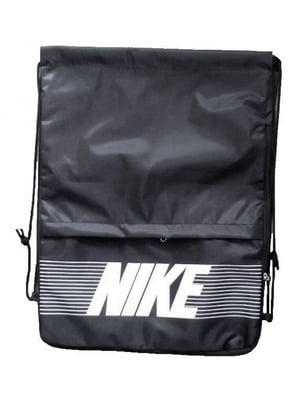 Рюкзак-мішок для взуття з розширенням і кишенею чорний | 6767211