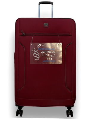 Велика текстильна валіза бордового кольору | 6767233