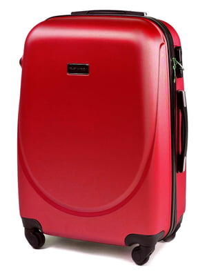 Середня червона дорожня пластикова валіза на 4-х колесах (62 л) | 6767256