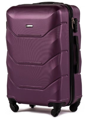 Середня темно-фіолетова дорожня пластикова валіза на 4-х колесах (62 л) | 6767257