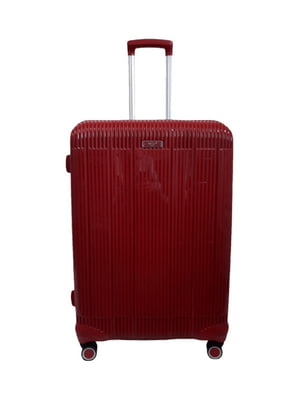 Велика пластикова валіза бордового кольору | 6767258