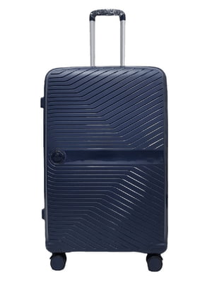 Велика пластикова валіза темно-синього кольору | 6767285