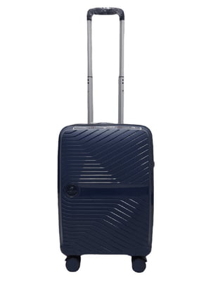 Мала пластикова валіза темно-синього кольору | 6767286