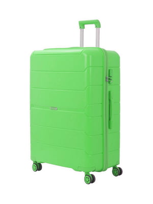 Велика пластикова валіза салатового кольору | 6767350