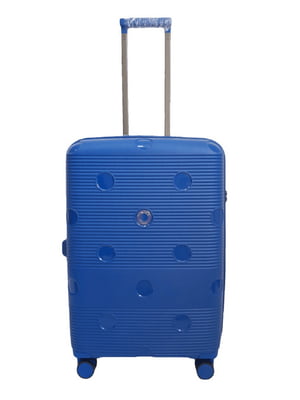 Середня пластикова валіза синього кольору | 6767392