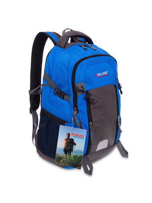 Рюкзак туристичний 30л жорстка спина, поясний ремінь 50х33х16 сіро-синій | 6767403
