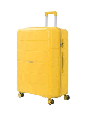 Валіза пластикова валіза жовтого кольору на 4-х колесах | 6767423