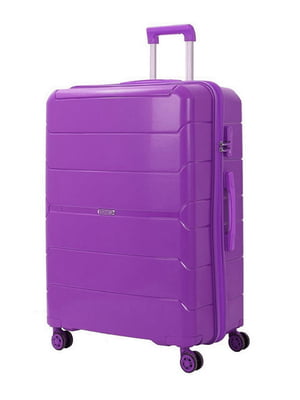 Пластикова валіза бузкового кольору середнього розміру на 4-х колесах | 6767429