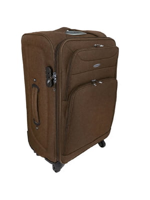 Середня текстильна валіза коричневого кольору | 6767442