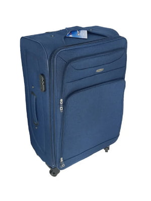 Велика текстильна валіза темно-синього кольору | 6767444