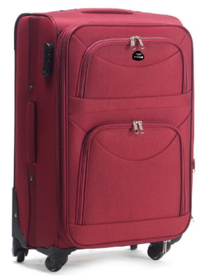 Велика тканинна валіза бордового кольору на 4-х колесах | 6767500