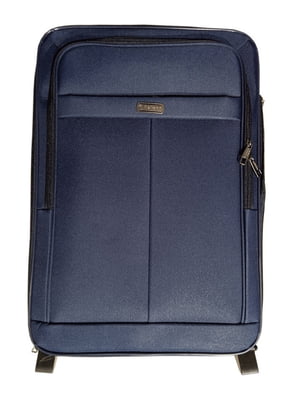 Тканинна валіза середнього розміру темно-синя на 2-х колесах | 6767558