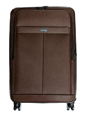 Велика тканинна валіза коричневого кольору на 4-х колесах | 6767595