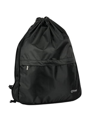 Чорний рюкзак-мішок для взуття з розширенням і кишенею | 6767608