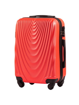 Маленька помаранчева дорожня пластикова валіза на 4-х колесах (45 л) | 6767631