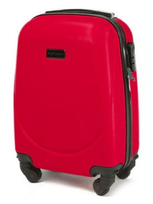 Червона дорожня пластикова валіза маленького розміру на 4-х колесах (28 л) | 6767656