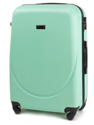 Велика салатова дорожня пластикова валіза на 4-х колесах (86 л) | 6767658