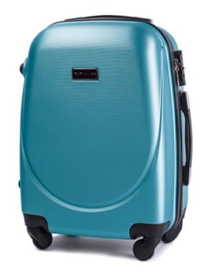 Синя дорожня пластикова валіза на 4-х колесах Wings (45 л) | 6767673