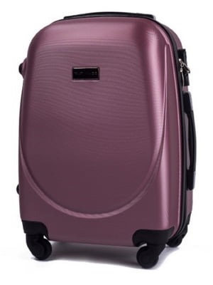 Мала пластикова валіза бордового  кольору на 4-х колесах | 6767674