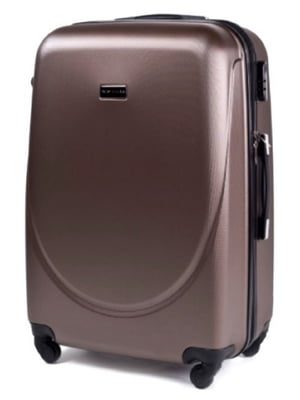 Маленька коричнева дорожня пластикова валіза на 4-х колесах (45 л) | 6767676
