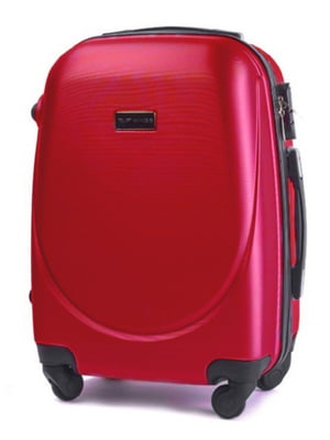 Маленька червона дорожня пластикова валіза на 4-х колесах (45 л) | 6767678