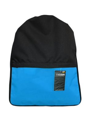 Чорно-блакитний рюкзак-мішок для взуття з розширенням і кишенею  | 6767679