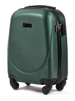 Темно-зелена дорожня пластикова валіза маленького розміру на 4-х колесах (28 л) | 6767705