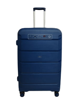 Велика пластикова валіза синього кольору | 6767709