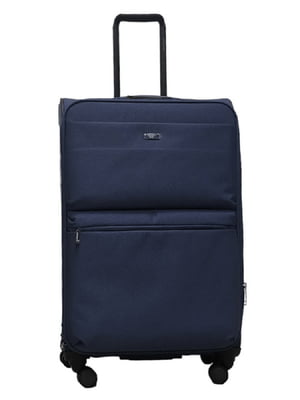 Велика текстильна валіза синього кольору | 6767712