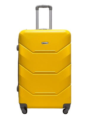 Велика пластикова валіза жовтого кольору на 4-х колесах | 6767721